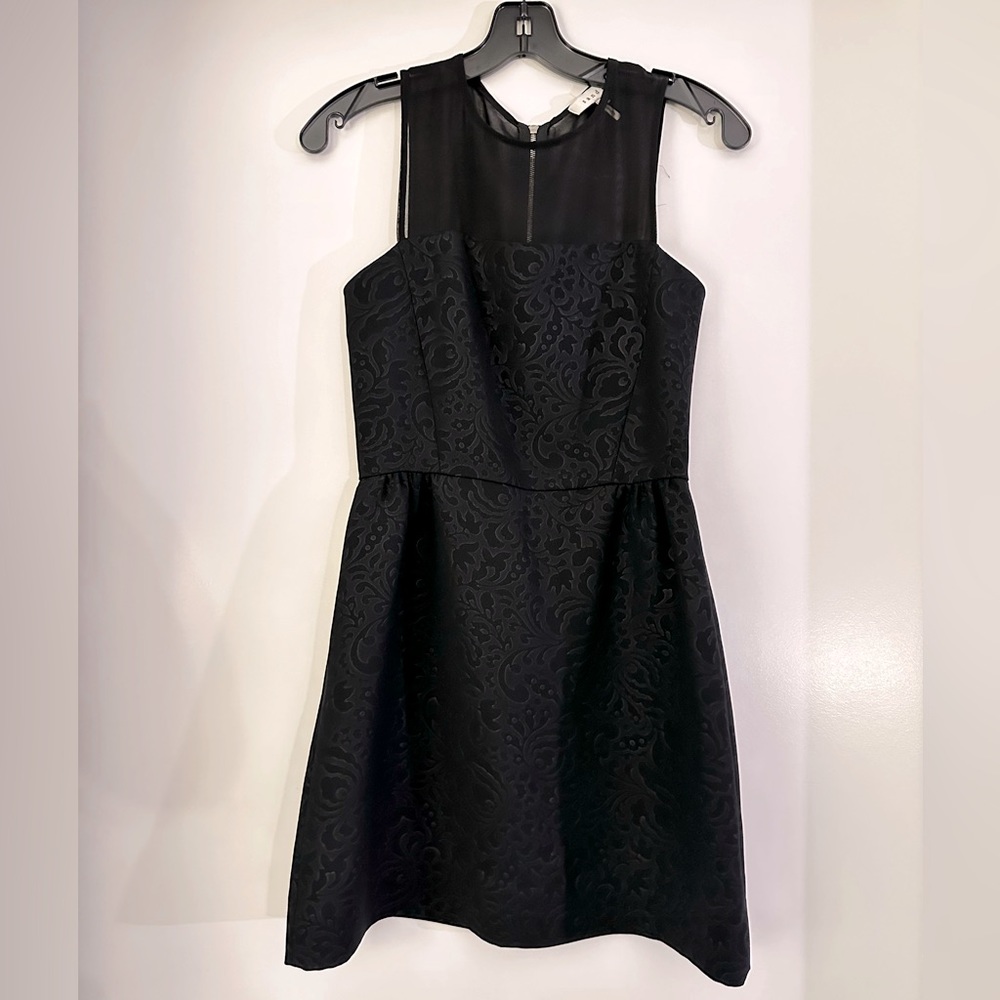 Black Sandro mini dress with sheer top